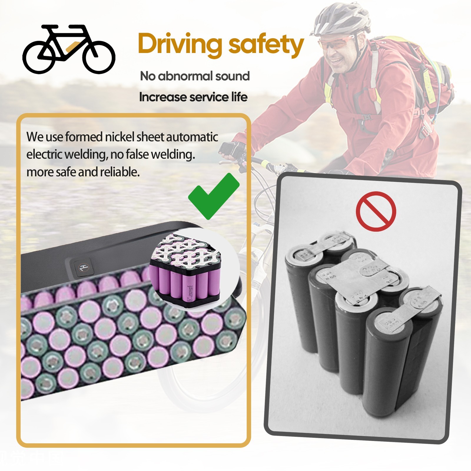 52V 48V 36V 10AH/15AH/20AH eBike Lithium Battery for Bicycle 0-2000W Motor 5-PIN