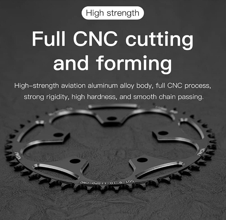 YBEKI 110BCD Narrow‑Wide Chainring CNC 7075‑T6 Aluminum 8‑12 Speed Road Bike 58T