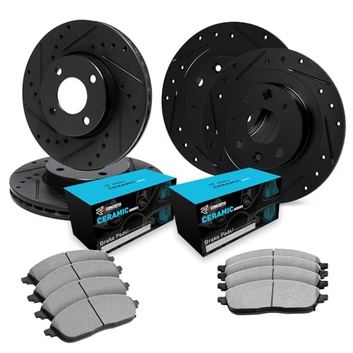 Front and Rear Brake Kit| Ceramic Brake Pads and Drilled Slotted Brake