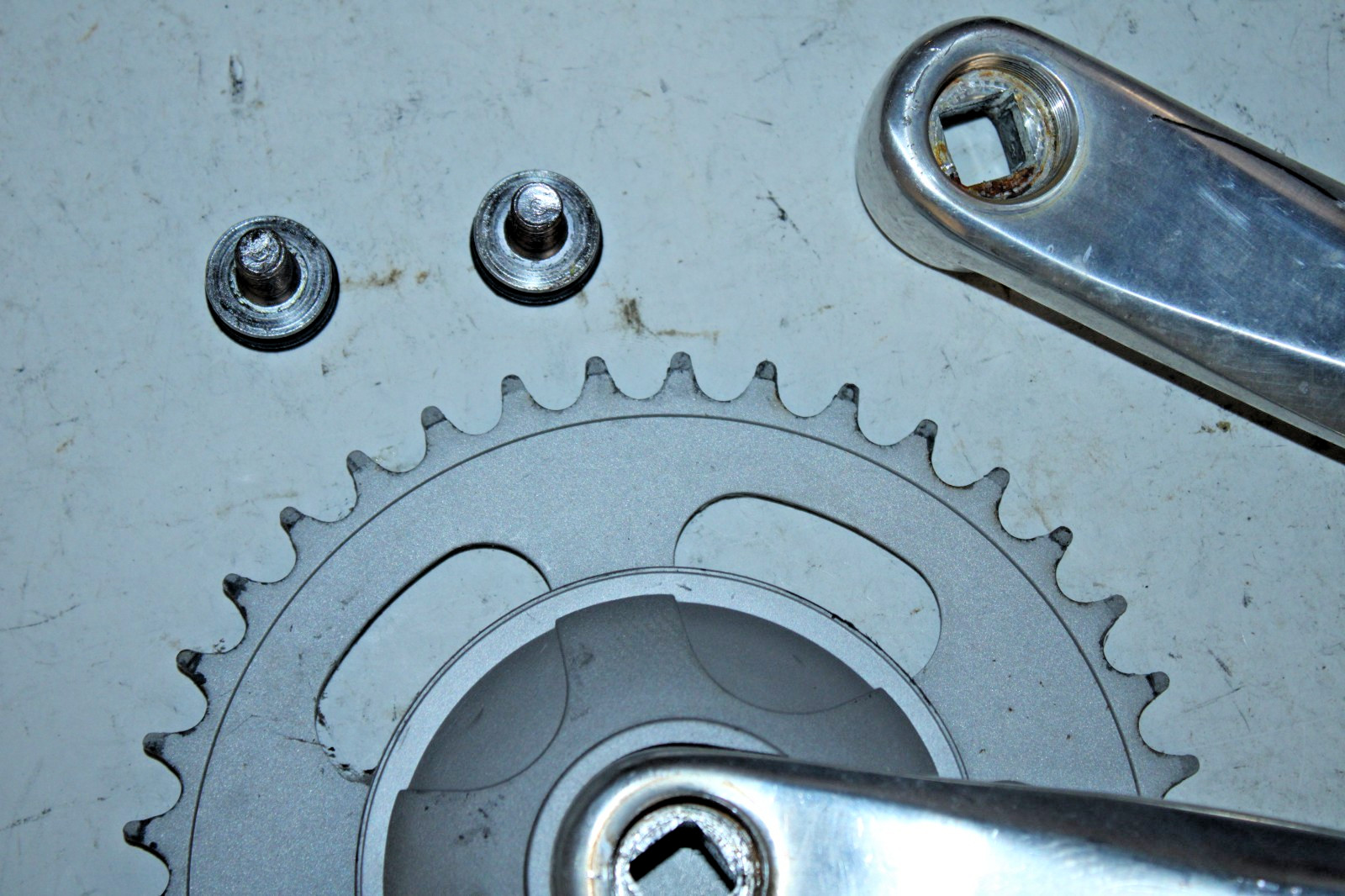 HDL A14 Single Speed Crankset 170mm 44t Silver MTB Track Hybride Fast US Shipper