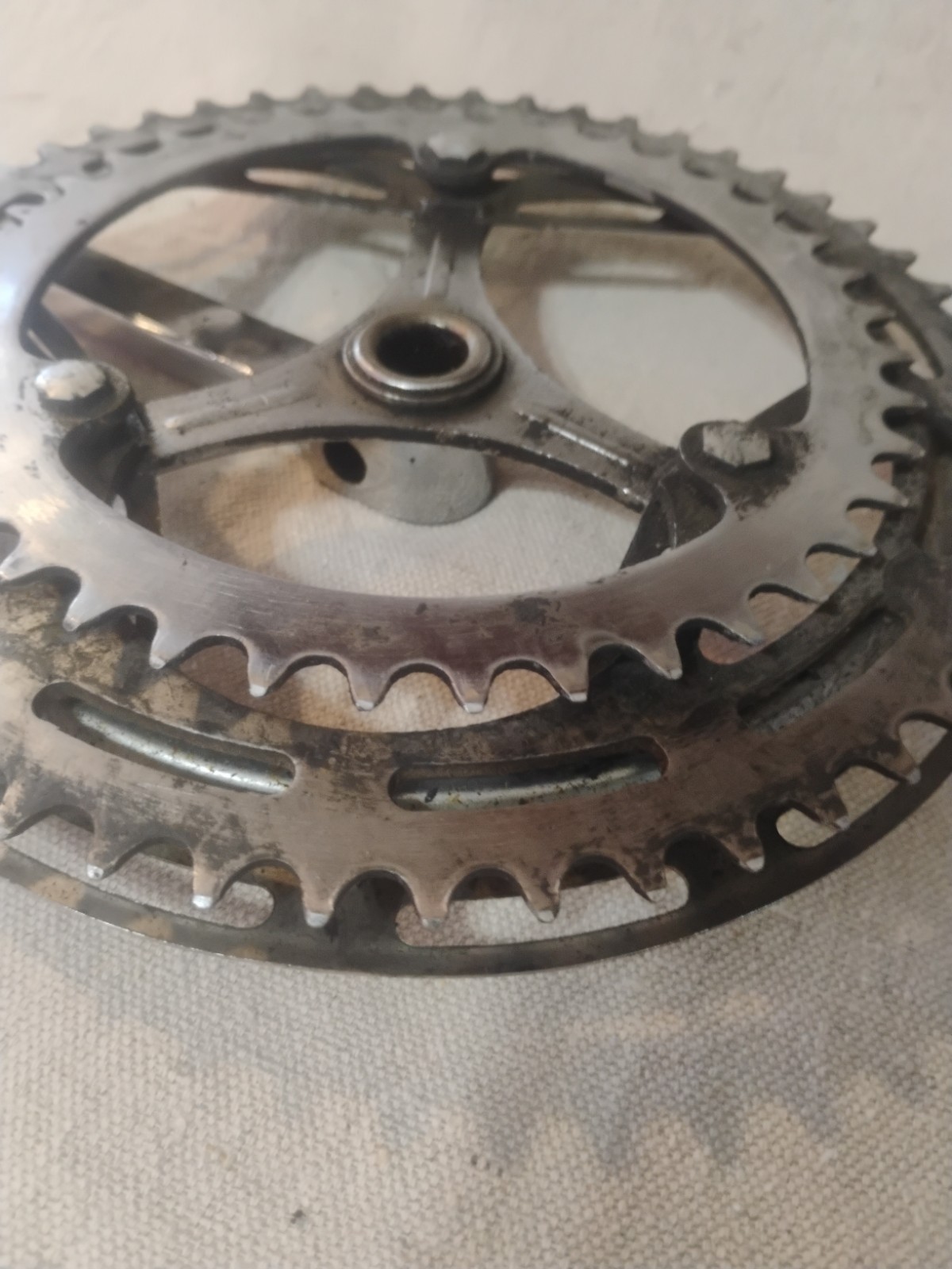 Vintage Nervar Crankset 52/40T 165MM Arm Length For 1/2″ Pedals Made In France