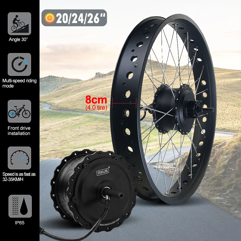48V 750W 20/24/26inch Snow Electric Bicycle Fat Tire Brushless Front Hub Motor