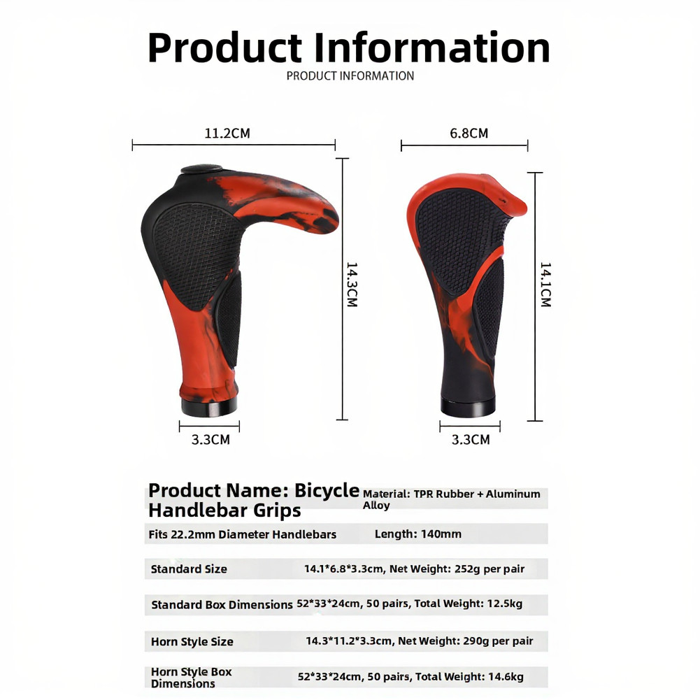 Ergonomic Rubber and Aluminum Grip for Bicycles Suitable for Mixed Terrain Use
