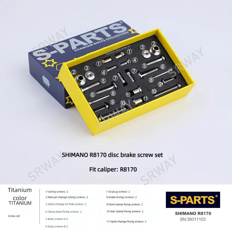 S-PARTS titanium alloy disc brake screws kit For R8170/7170 R9270 Road bicycle