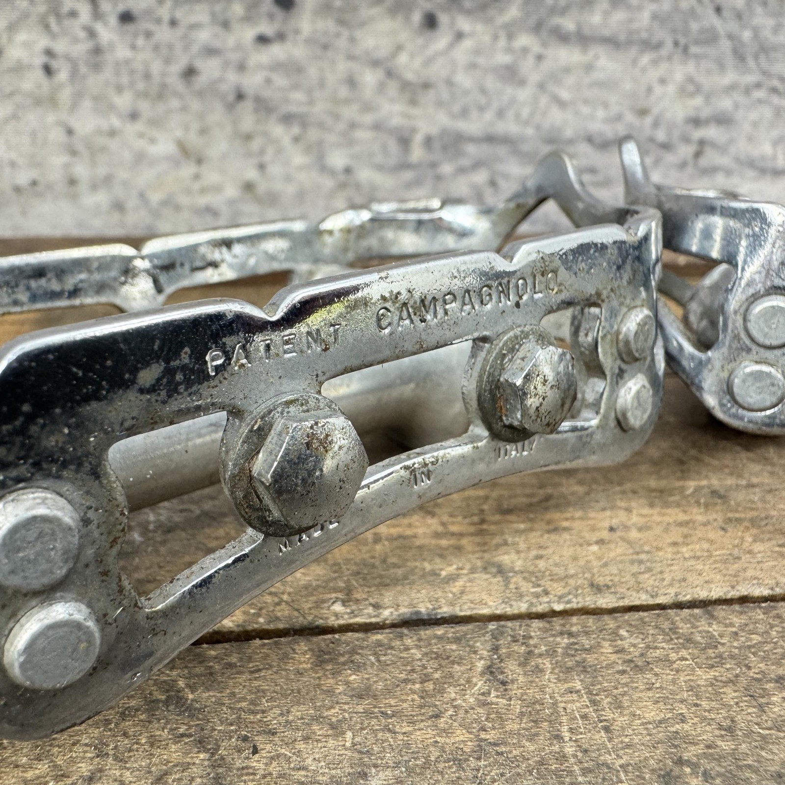 Vintage Campagnolo Record Pedals 9/16 In Silver Quill Road Bike Italy Eroica