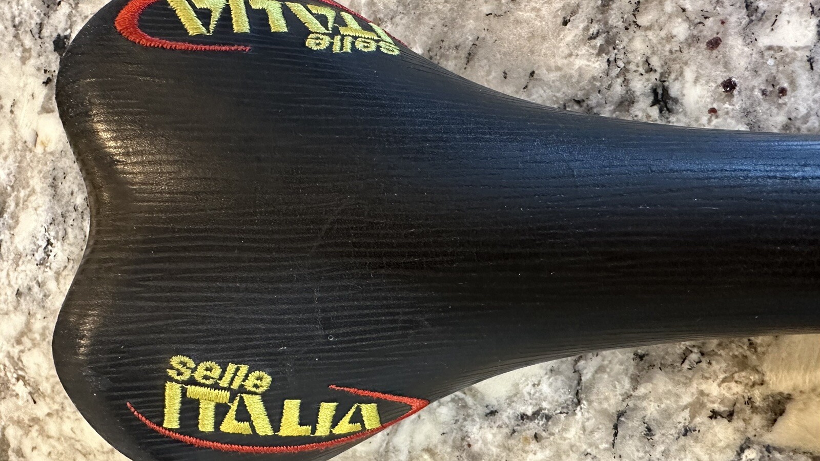 1999 Selle Italia Turbomatic 3 Black Leather Manganese Rail Saddle,Used Vintage
