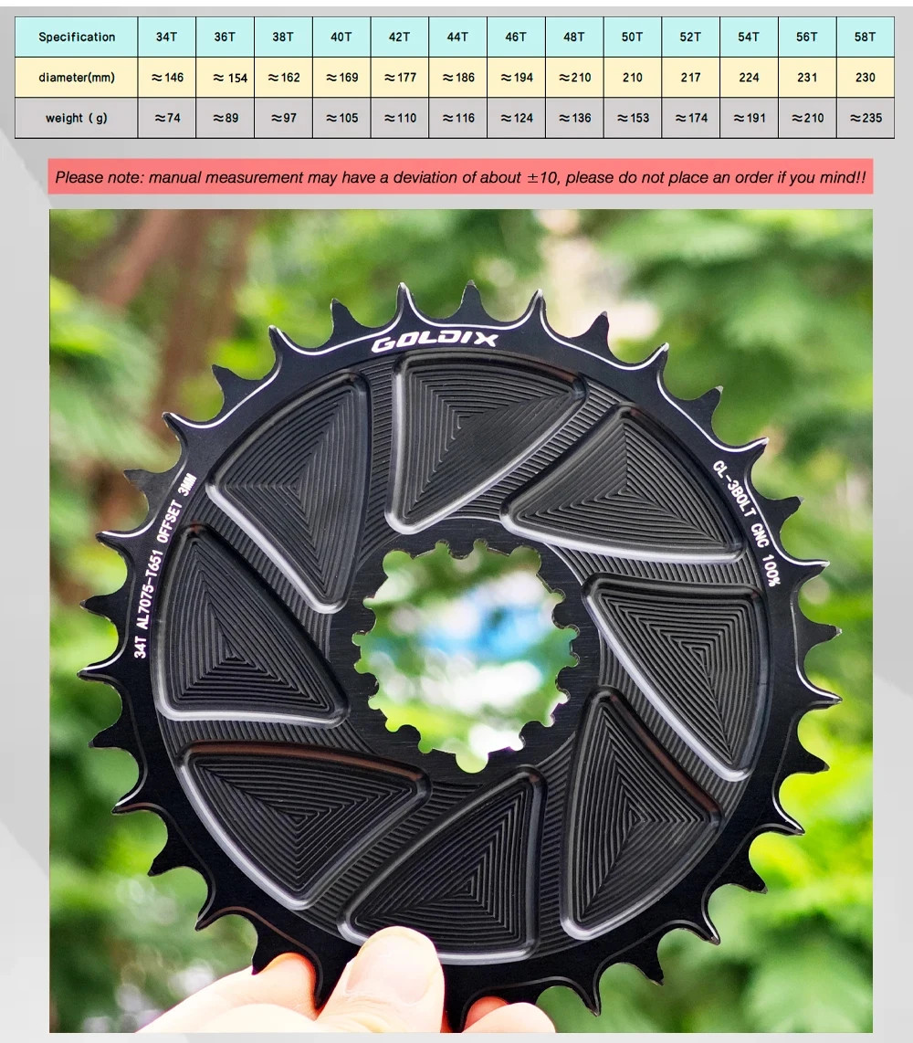 3mm Offset 3-Bolt AERO Wide Narrow Teeth Chainring for MTB Road Bicycle Crankset