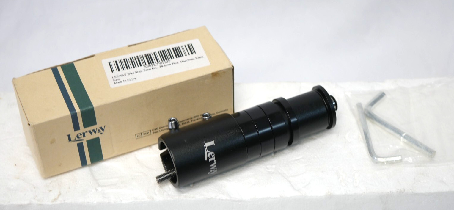 New Lerway 28.6mm or 1 -1/8″ Bicycle Stem Extender Black Aluminum Riser set