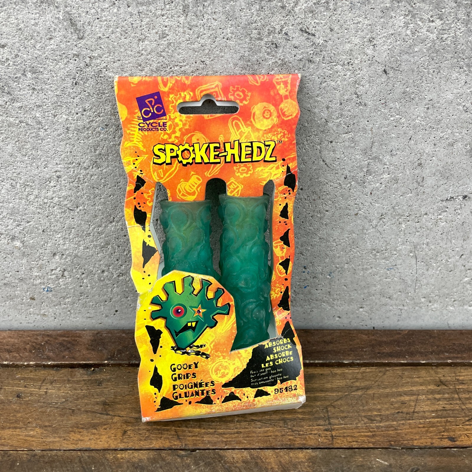 Vintage SpokeHedz Grips Green 1990s Old BMX ATB MTB 4.5 in Spoke Hedz Goohy