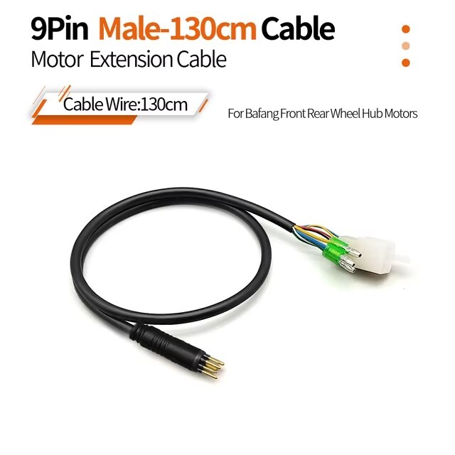 E-bike Electric Bicycle Hub Motor Extension Cable 9 Pin Male Female 90/130/160cm