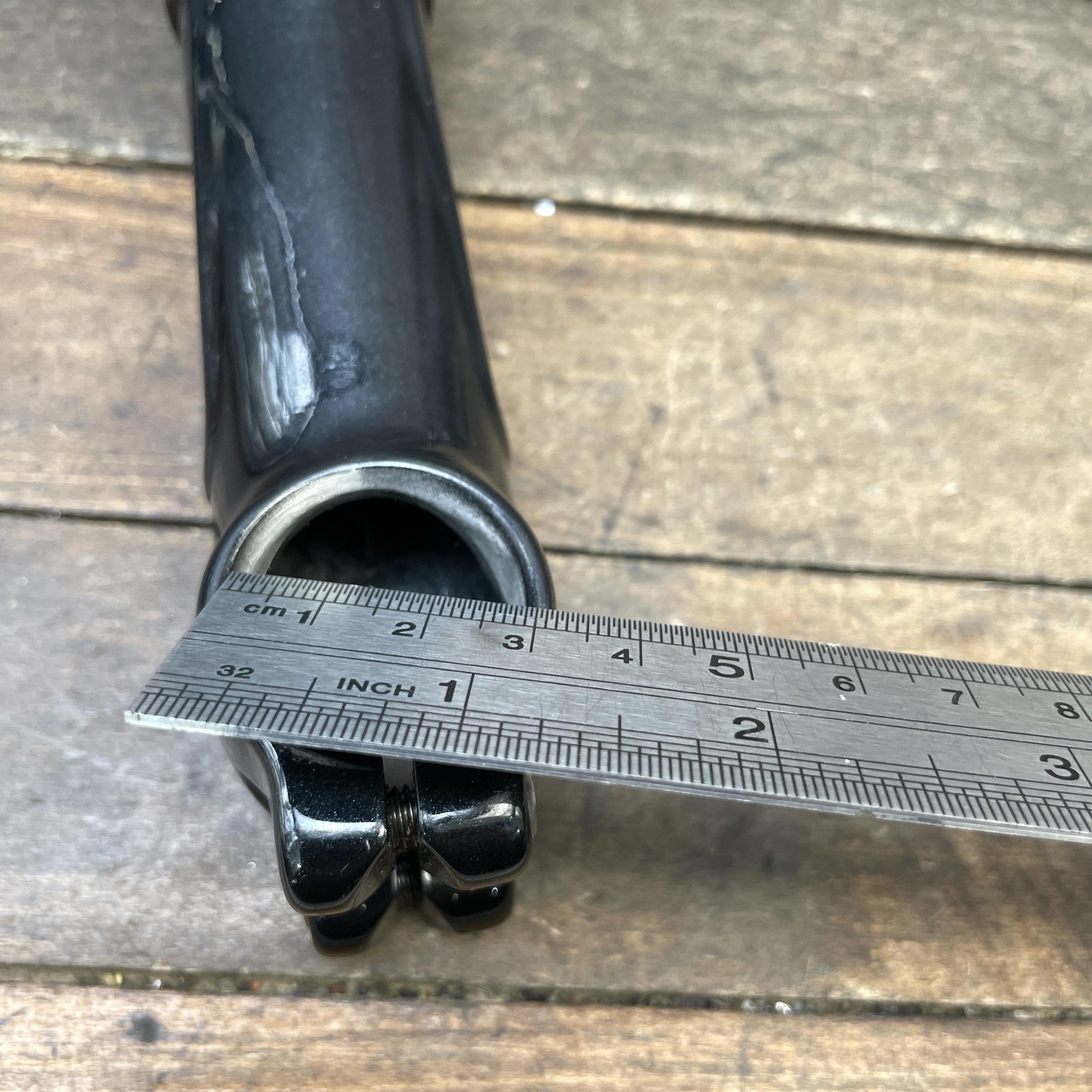 Bike Stem 1 1/8 Threadless Black Carbon Fiber Center 25.4 mm Clamp