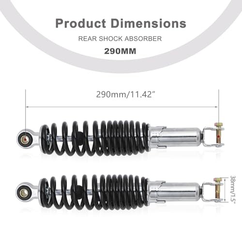 Minho Motorcycle Dual Rear Shock Absorbers with Adjustable Spring Preload 290mm