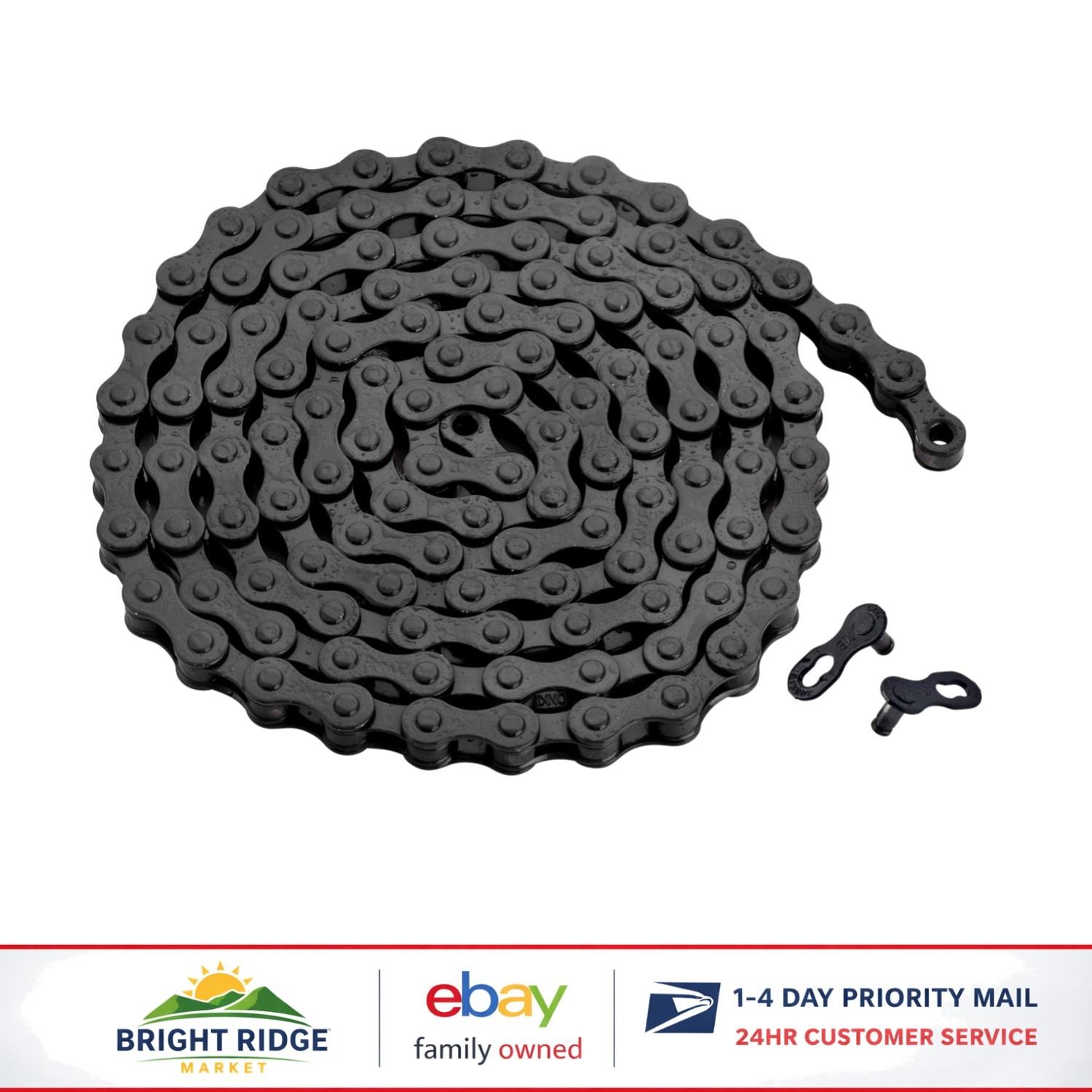 High Carbon Steel Bicycle Chain 116 Links 1/2 x 1/8 Inch for Easy Installation