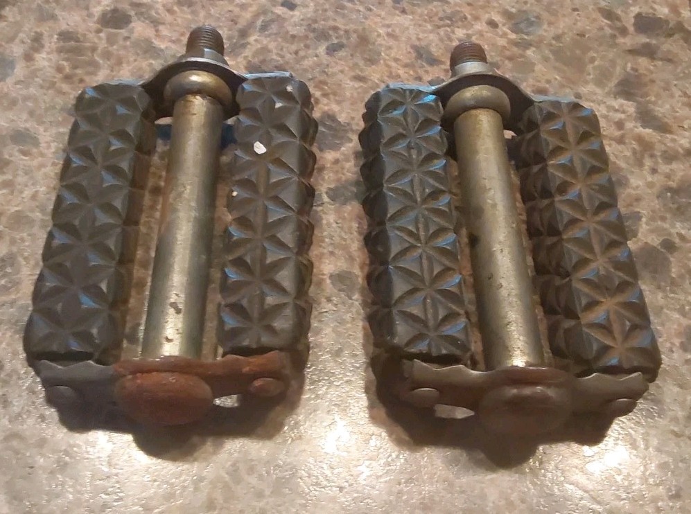 Vtg Checkered Bicycle Pedals ( Made In Germany)