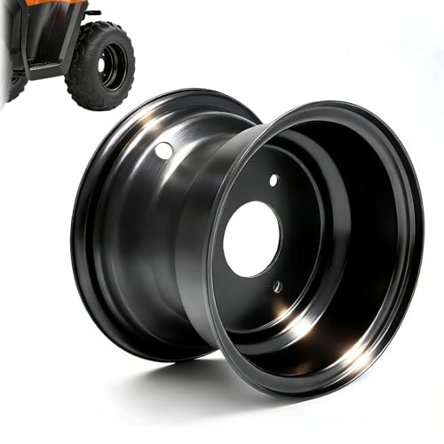 7″ Wheel Rim with 3 Holes Assembly – Iron Rim Assembly Compatible with Black