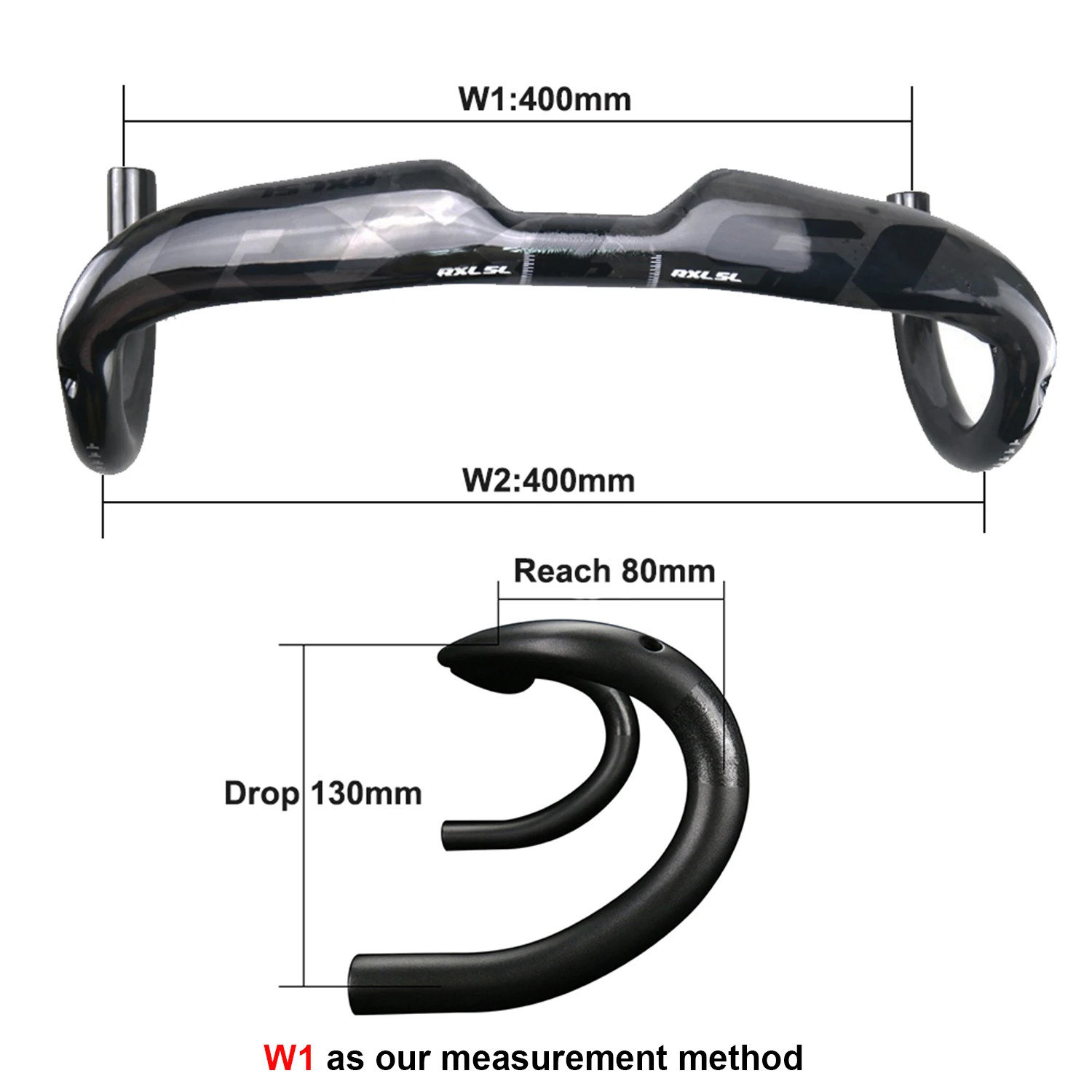 Road Bike Cycling 3K Glossy Internal Routing Carbon Handlebar 400/420/440mm