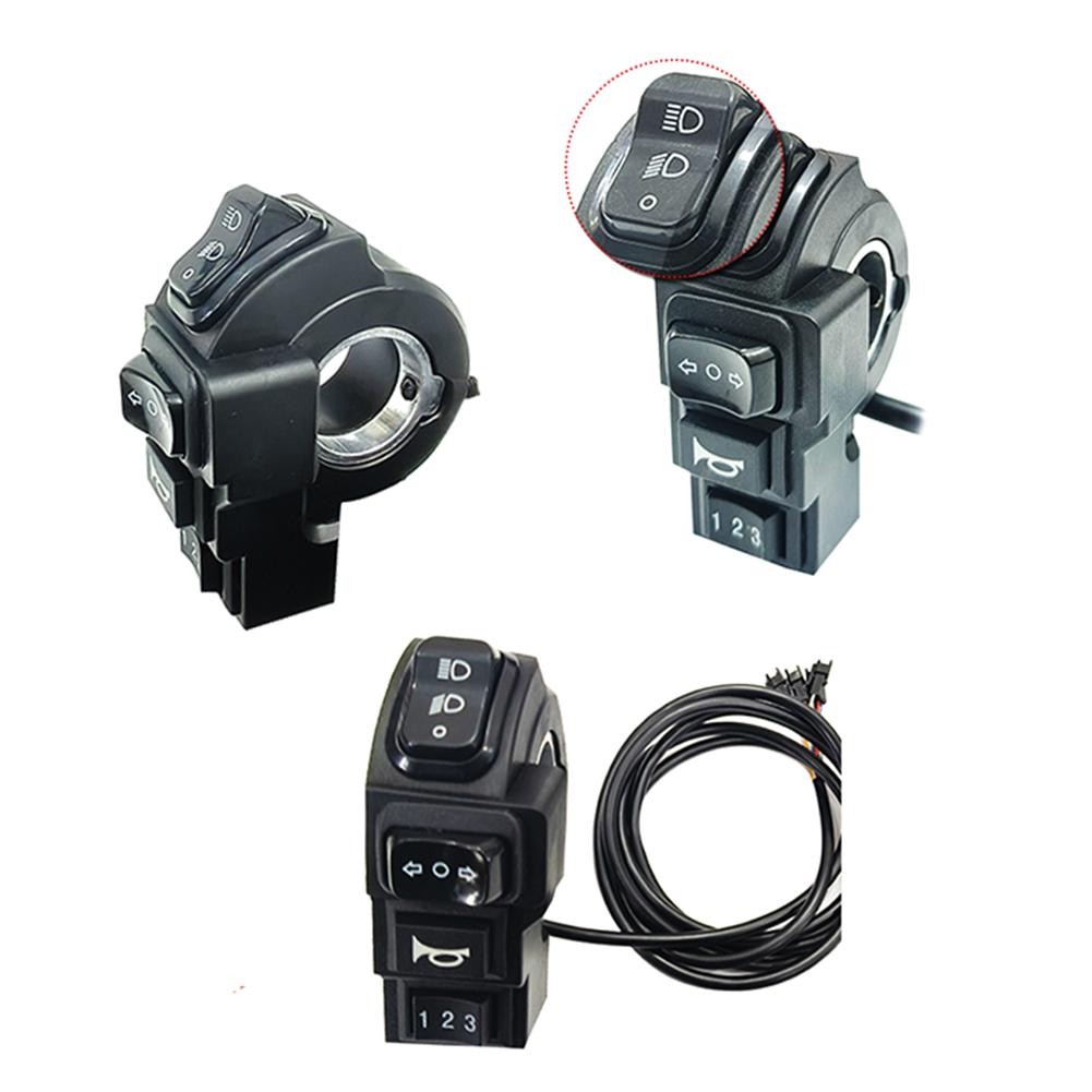 E-bike 4-in-1 Control Switch Headlight Turn Signal Klaxon 9 Pin SM Connector