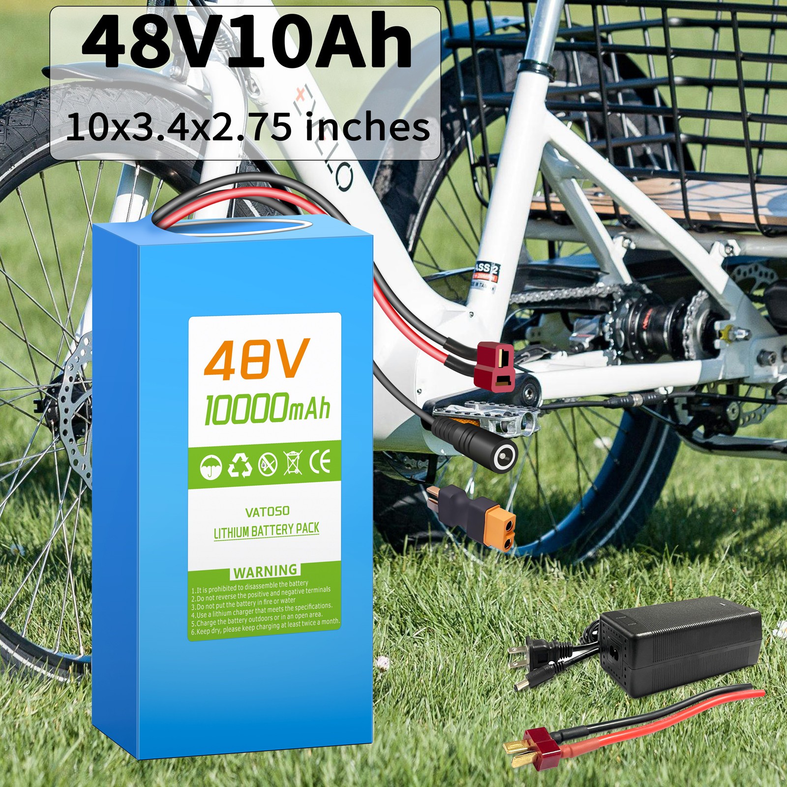48V10AH Lithium ion Ebike Battery for 200W-1000W Ebike Electric Bicycle