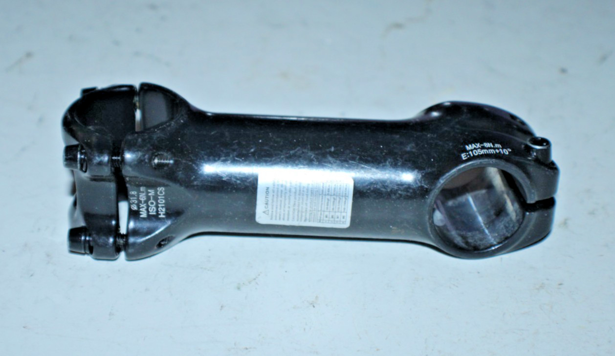 Zoom MTB Stem 1 1/8″ Threadless 105mm +/-10º 31.8mm Black Touring Road Hybrid ~