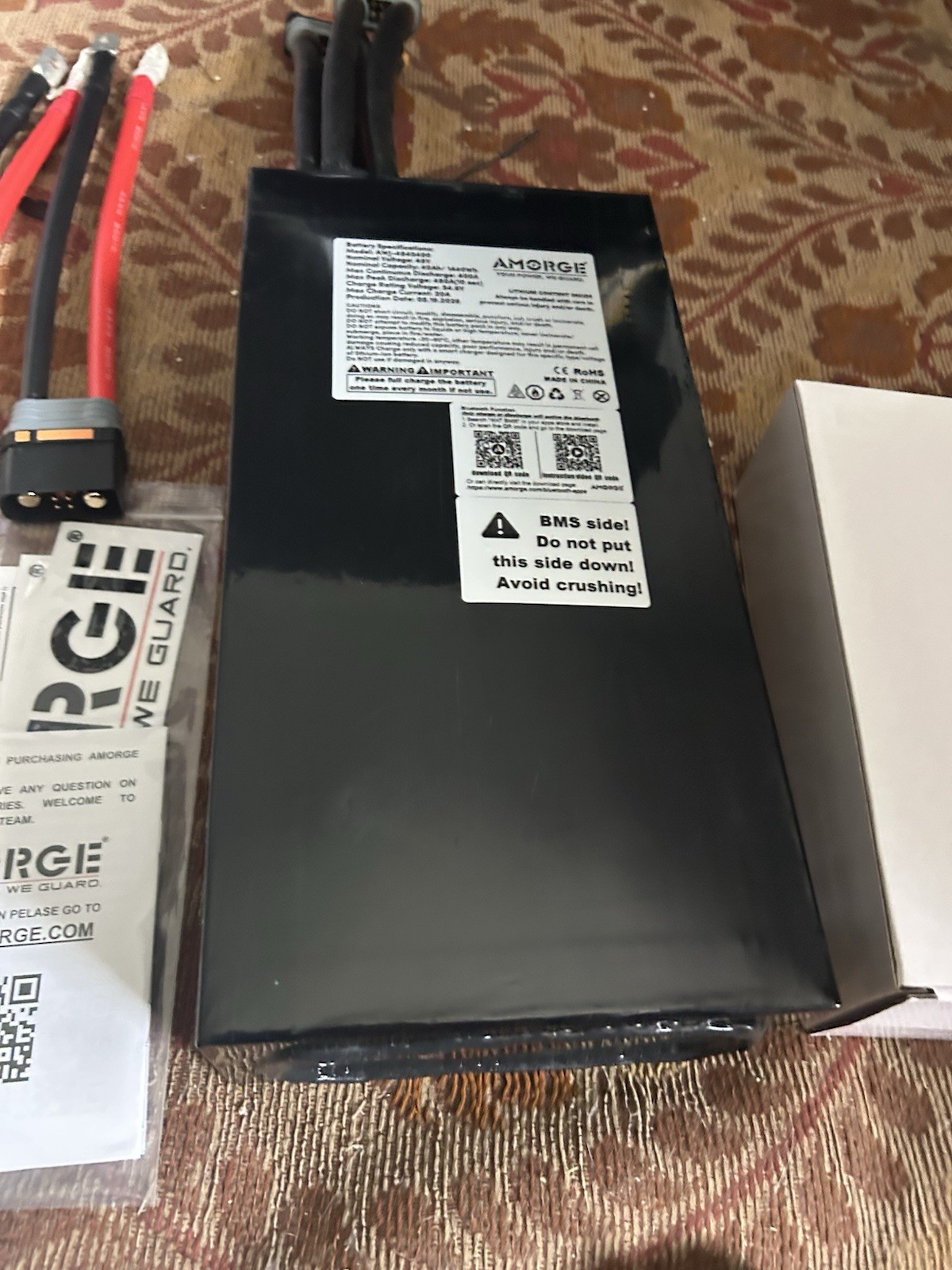 48V 35Ah Lithium Battery W BMS/Bluetooth For E-Bike Scooter Golf Cart AMORGE