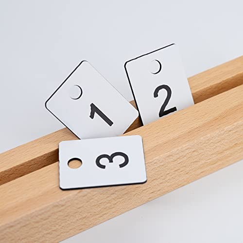 Plastic Numbered Tags Rectangle Key Number Tags Number Disc with 1-100 White