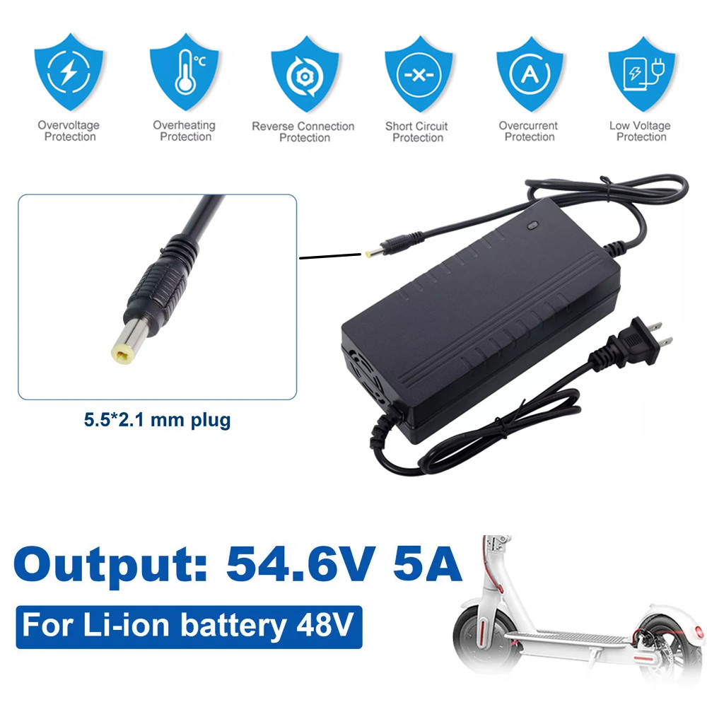 Lithium Battery charger 54.6V 5A Smart DC 5.5*2.1MM For Electric Bicycle 48V