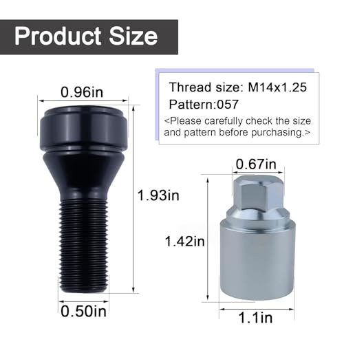 Lockable Wheel Bolt Rim Locks M14x1.25 Compatible with BMW 228i 328d 328i 335i