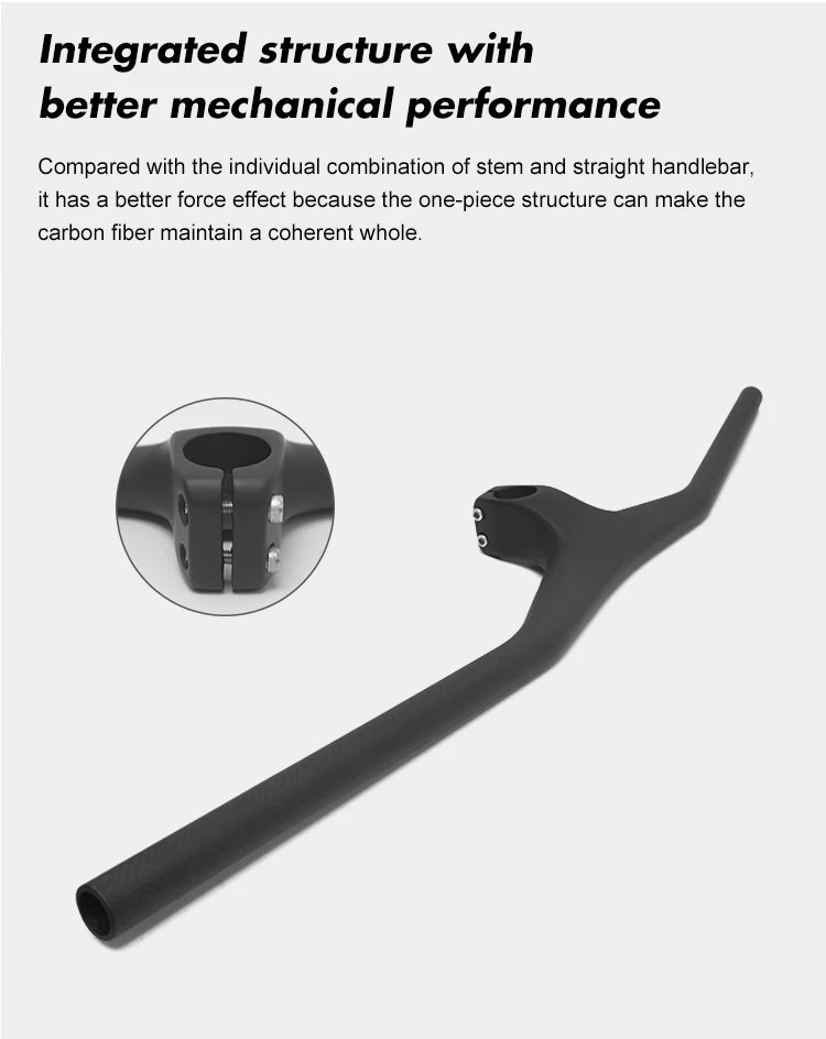 MTB Mountain Bicycle Carbon Riser Handlebar 3K UD Glossy Integrated Handle Bar