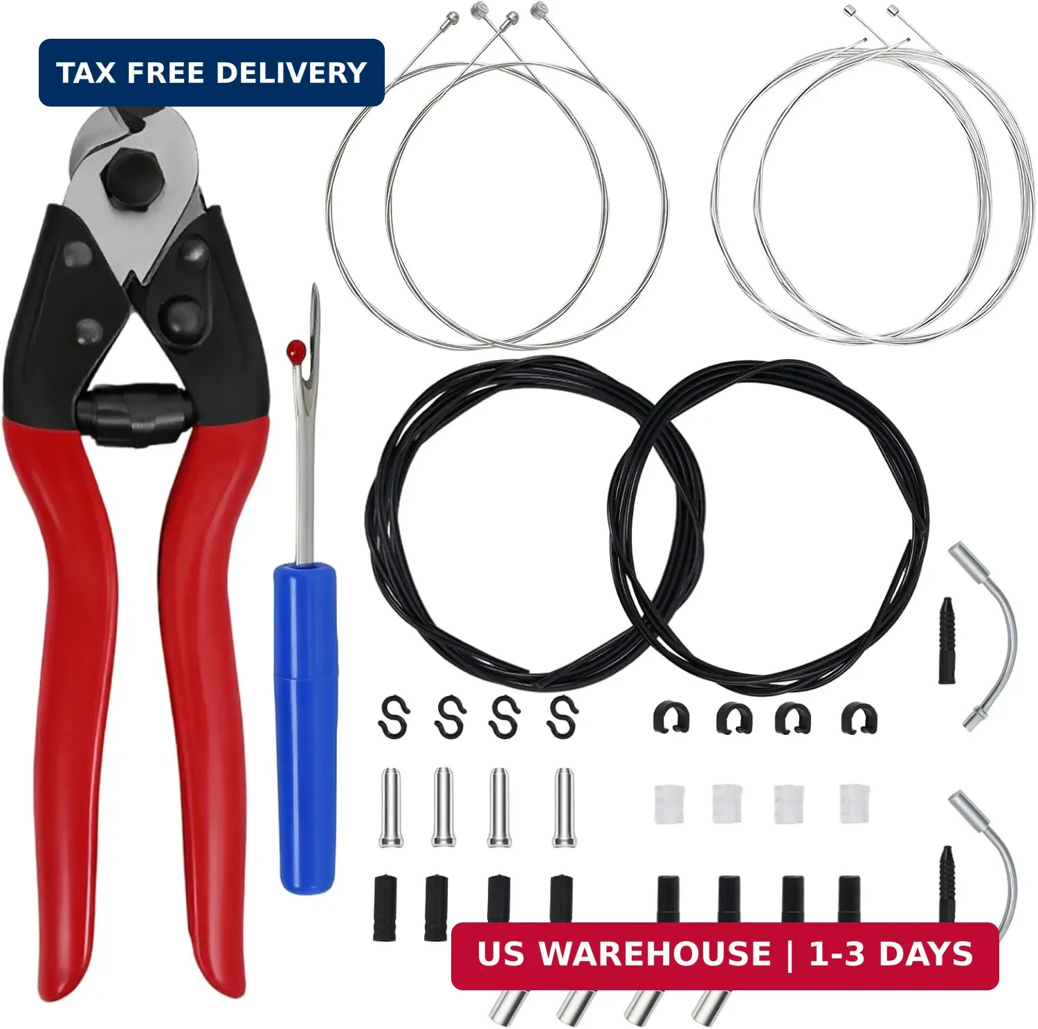 Stainless Steel Wire Cutter Bike Brake and Shifter Derailleur Cable Housing Kit,