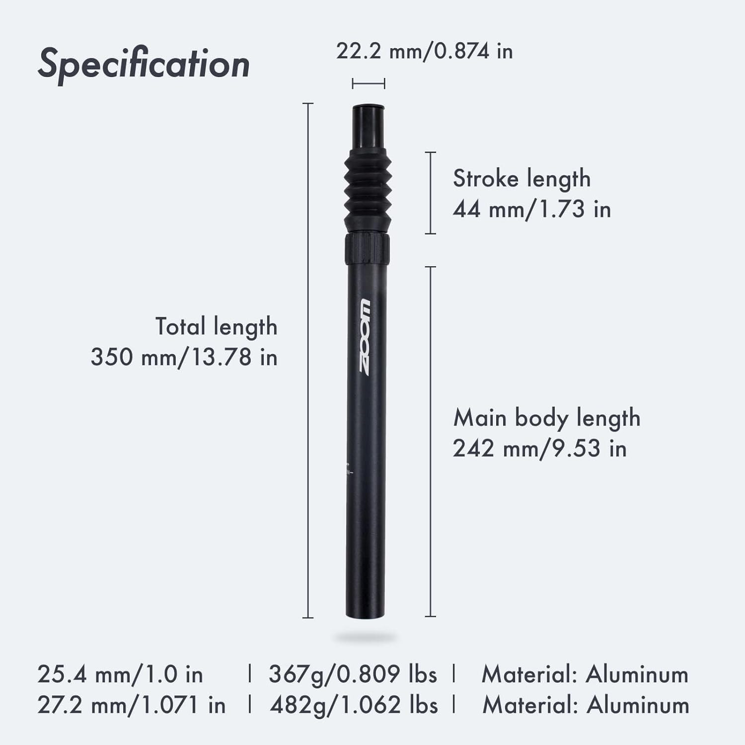 DJC Suspension Seatpost Shock Absorbing Bike Seat Post Adjustable Rebound 40Mm T