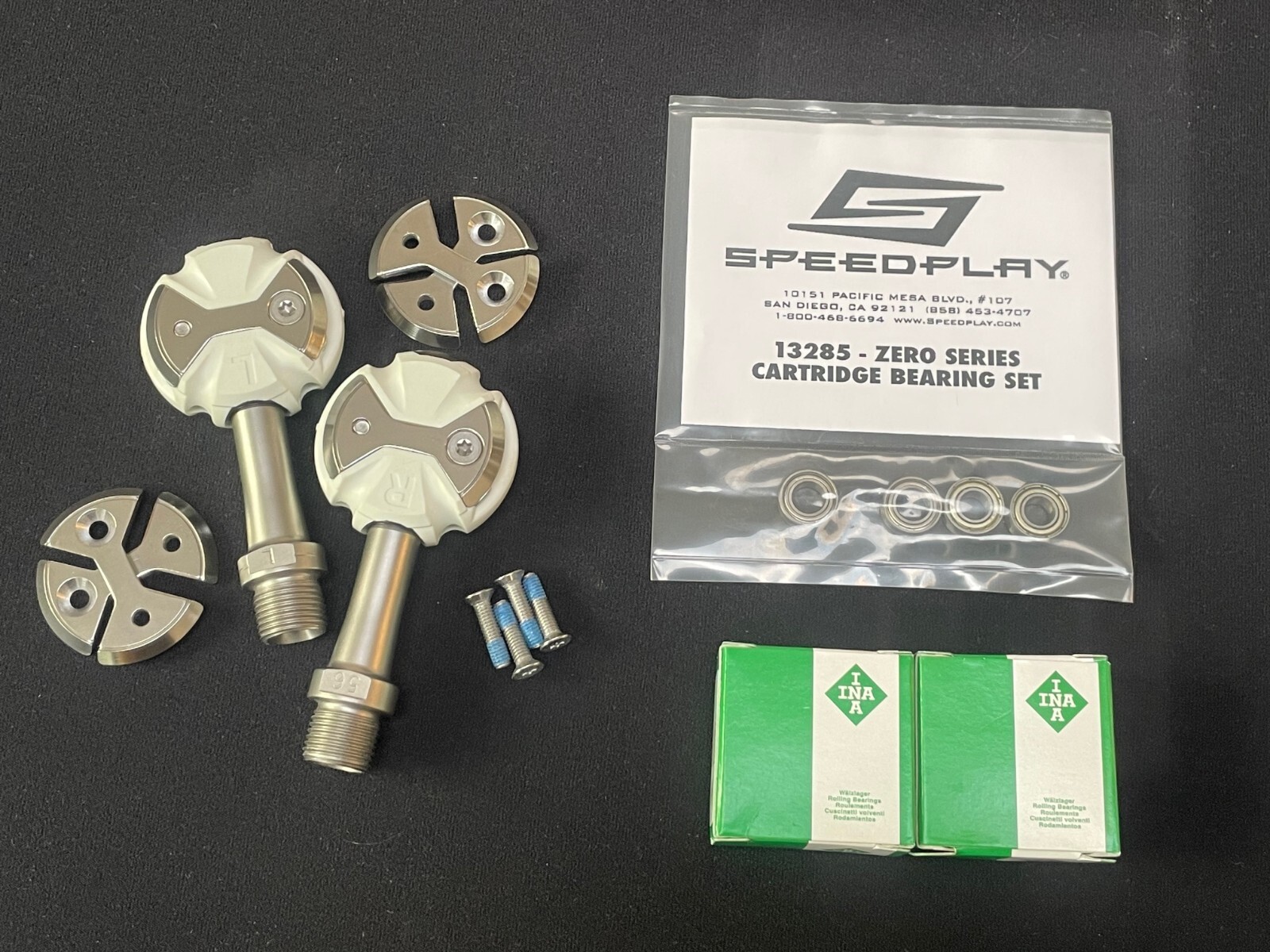 Speedplay Zero S/S pedals, white, 56, NEW, and various parts, NEW