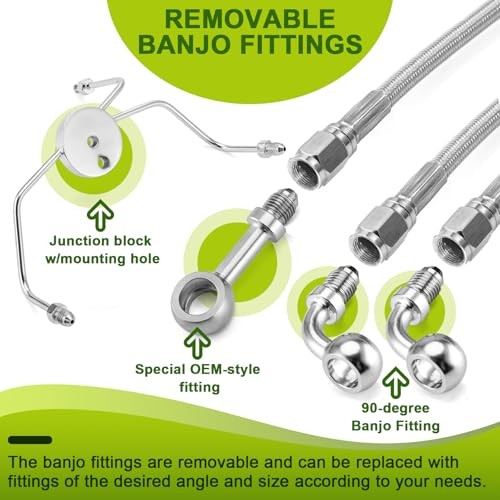 Throttle and Idle Cable Kit & Non-ABS Front Brake Line & Clutch 10″-12″ Chrome