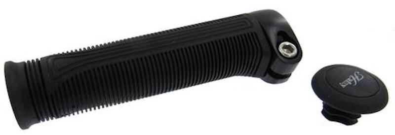 Hafny Ergonomic Lock-On Bike Handlebar Grip Set Black Ribbed HF220 Free Shipping