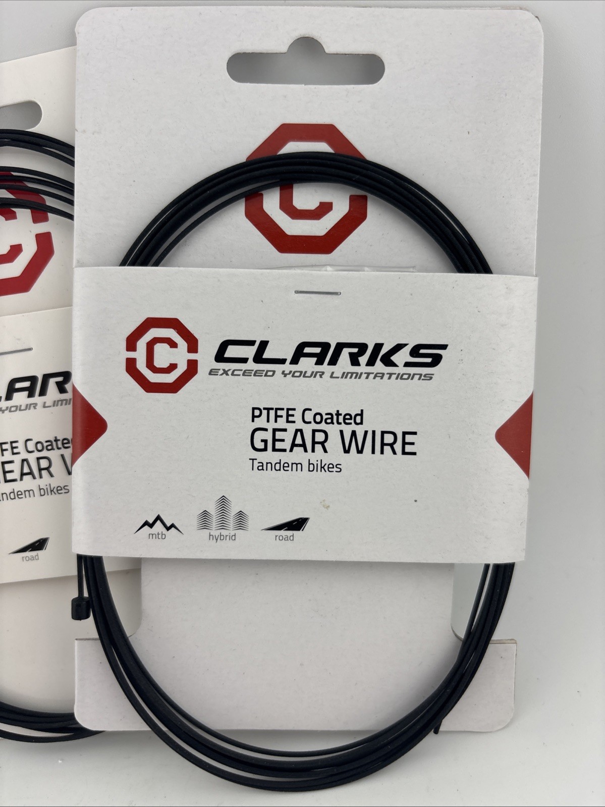 Pack of 2 Clarks Galvanized/Teflon Gear Wire Front or rear 3060mm 1.1mm Black