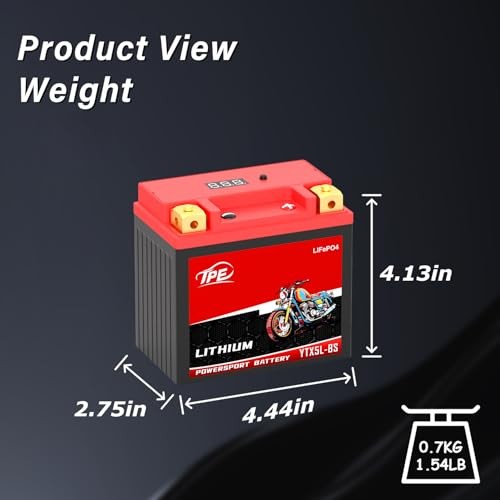 Lithium Battery 12V4AH 320CCA for Motorcycles & ATVs – Smart BMS, LCD YTX7L-BS