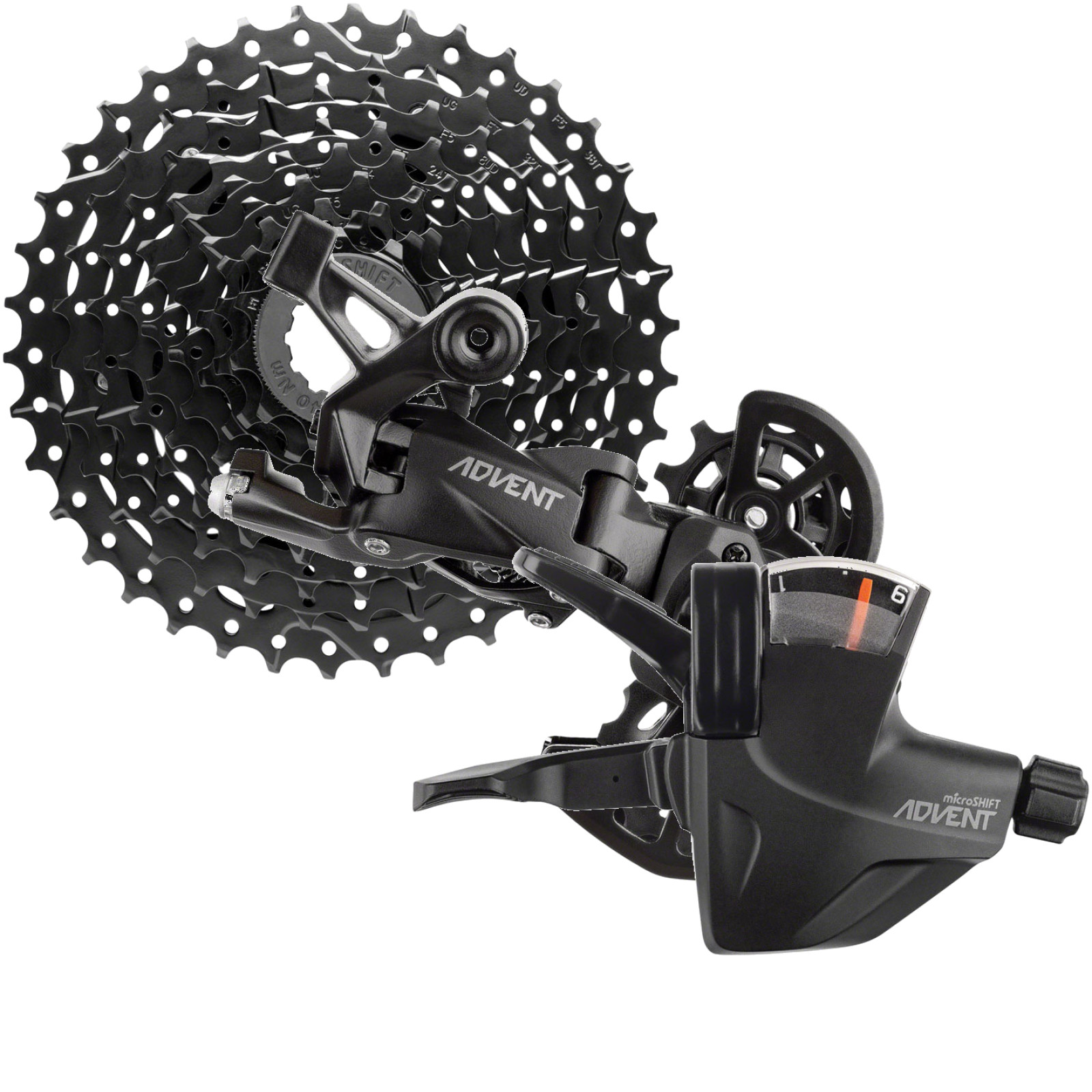 microSHIFT ADVENT 9-Speed Bike Components Bundle Short Cassette, Short Cage