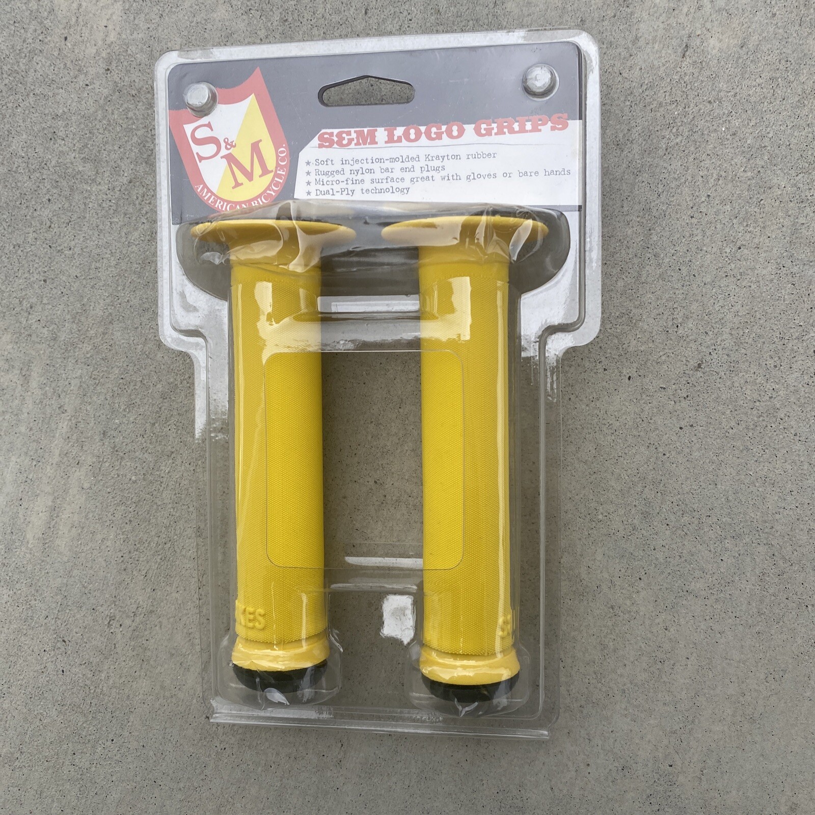 S&M Logo Bmx Grips Yellow Bmx Bike Grips Scooter Grips Cult Shadow Primo Bmx