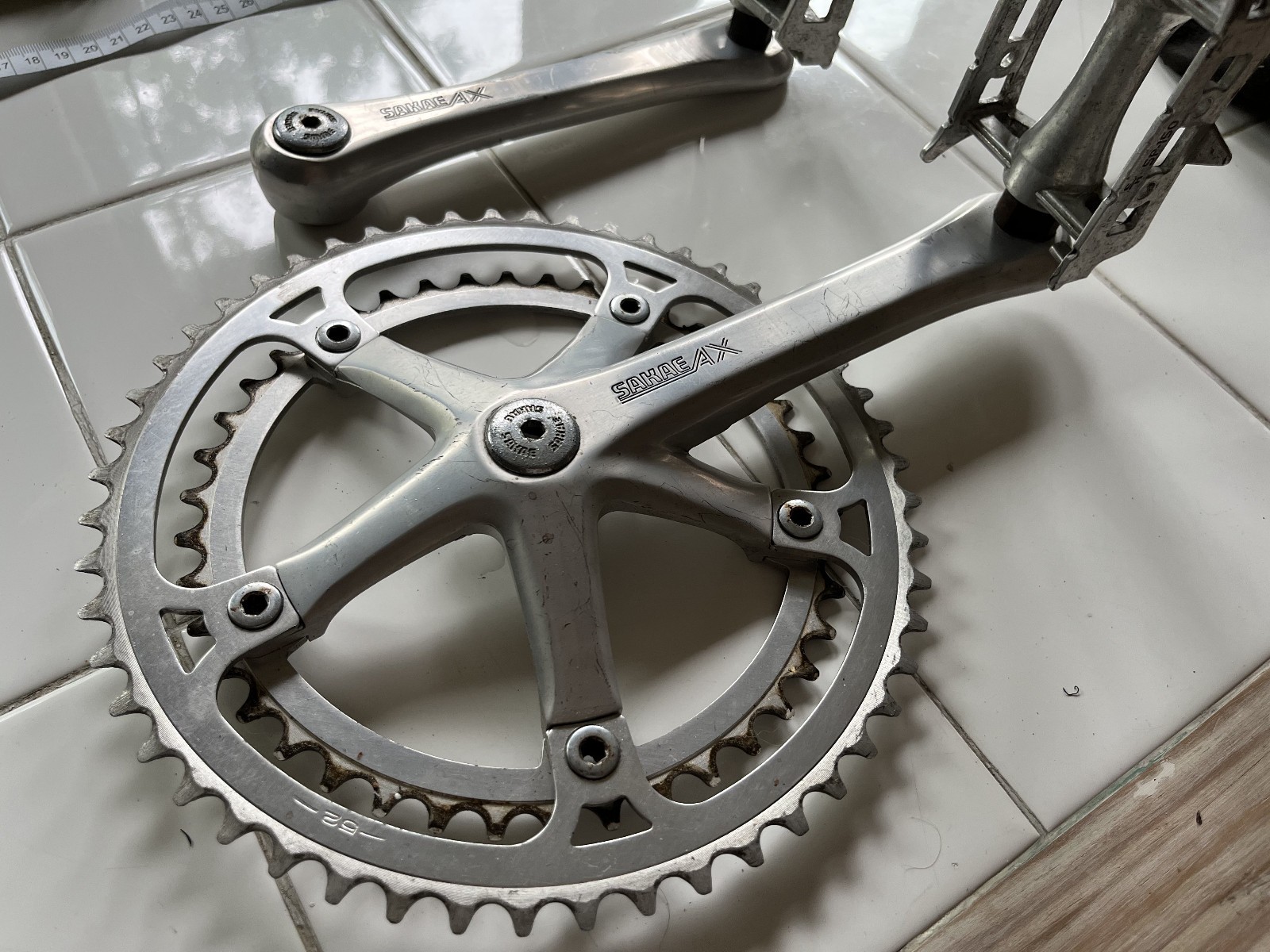 Sakae AX Crankset 170mm double 52/42 with SR pedals