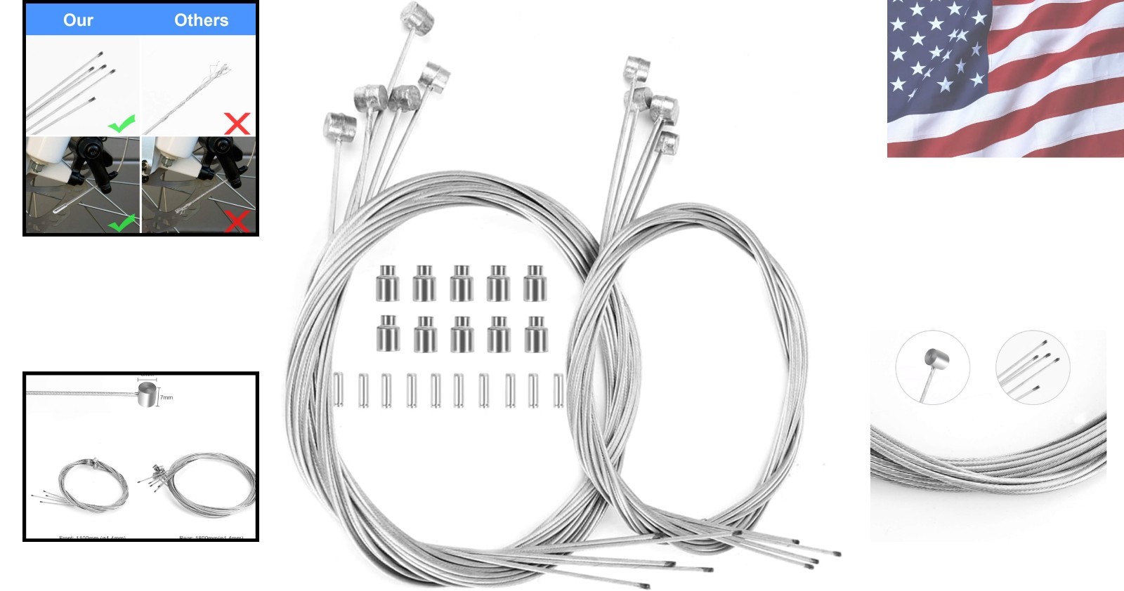 Zinc-Coated 10PCS Bicycle Brake Cable – Smooth Operation with
