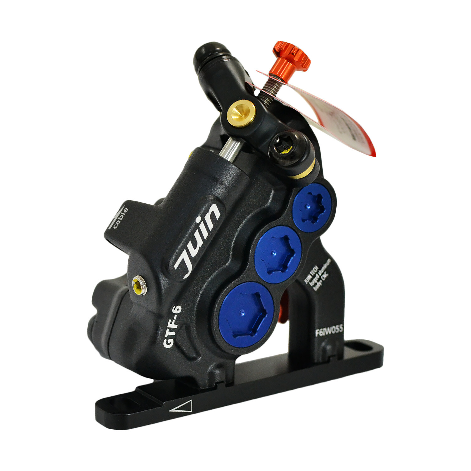 JUIN TECH GTF-6 6 Pistons FlatMount eBike CX Hydraulic Disc Brake Caliper,BK
