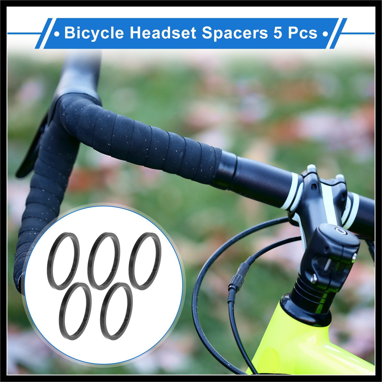 Bicycle Headset Spacers 3mm 31.8mm 1-1/4 » Carbon Fiber Gloss Black Carbon Fiber