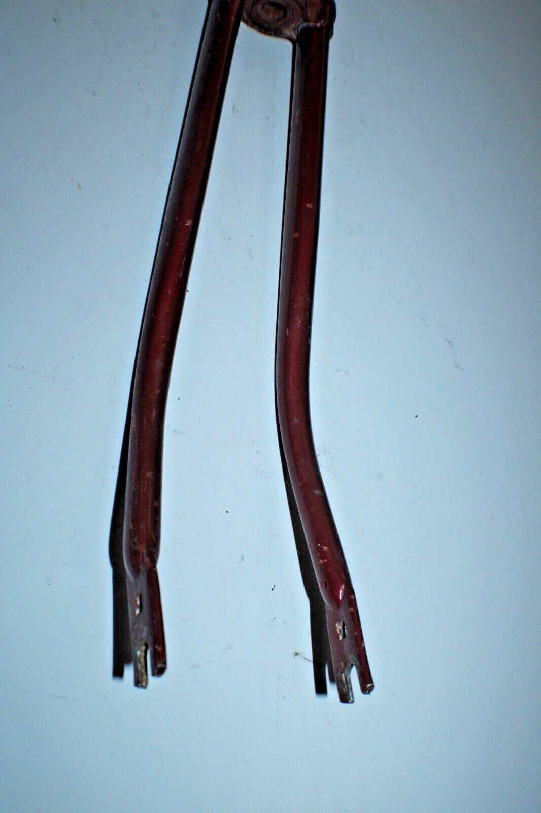 Vintage Road Bike Fork 27″ 1″ Threaded 200mm Red Lugged Steel Fast USA Shipper