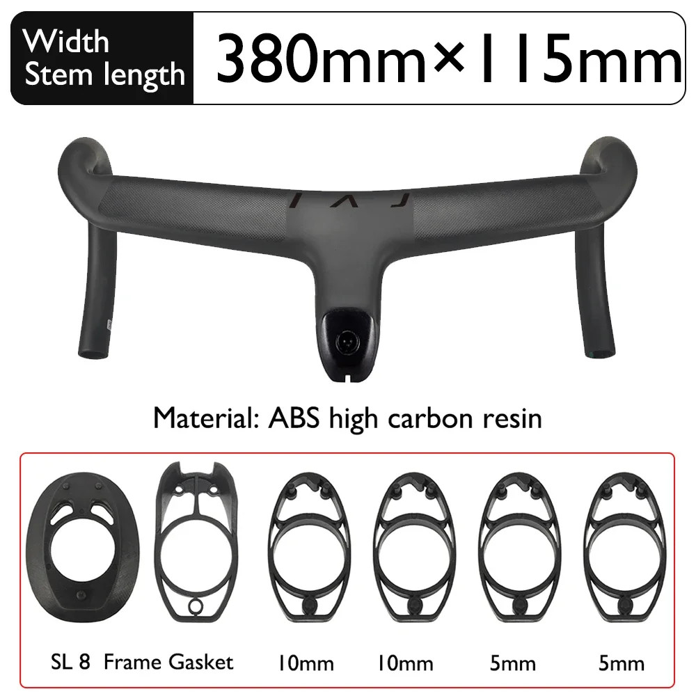 Road Bike Carbo Handlebar 6 Degree Stem Internal Cable Routing Cockpit Di2