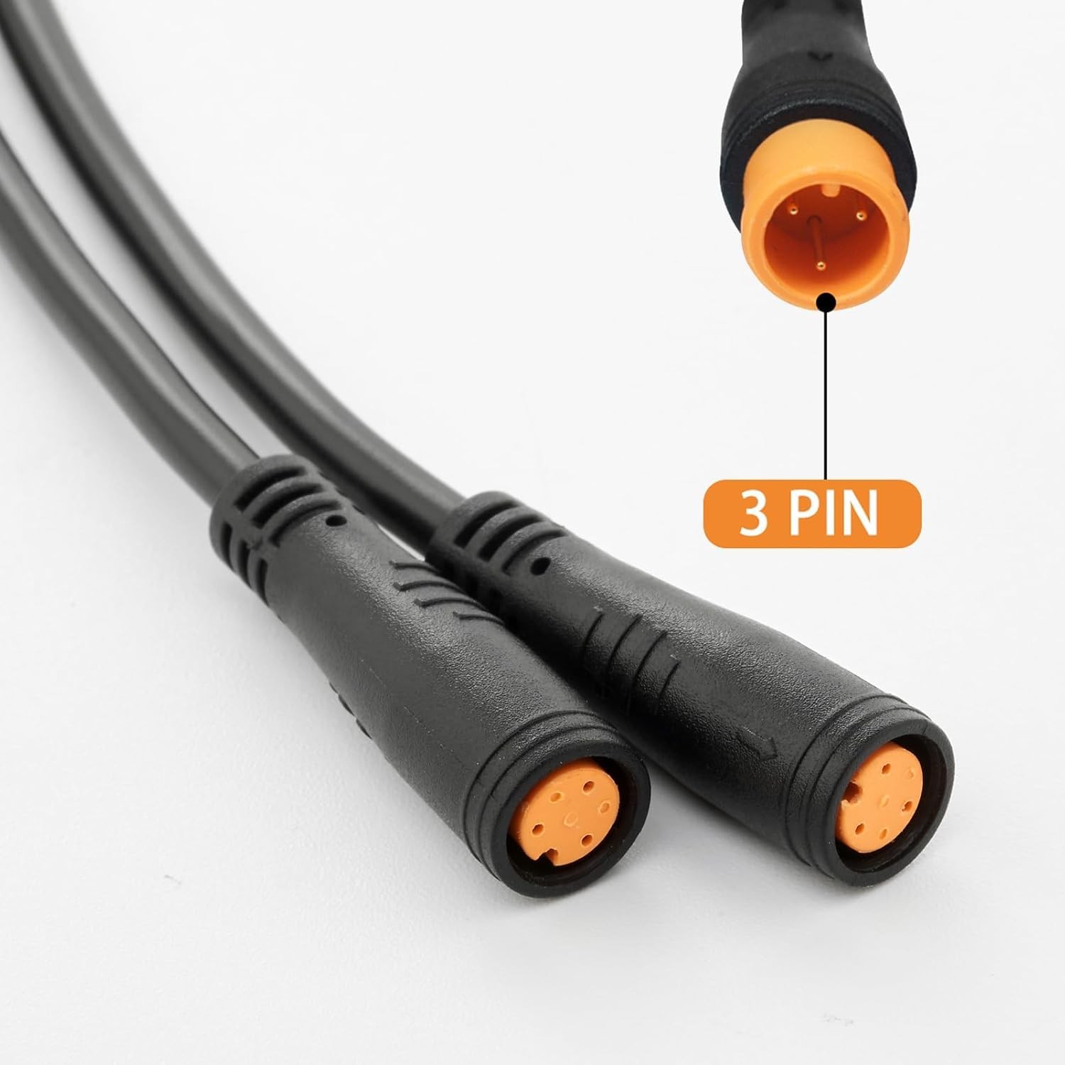YSplit Extension Cable 1T2 Wire 3pin Waterproof Ebike Light Gear Brake 2 PCS