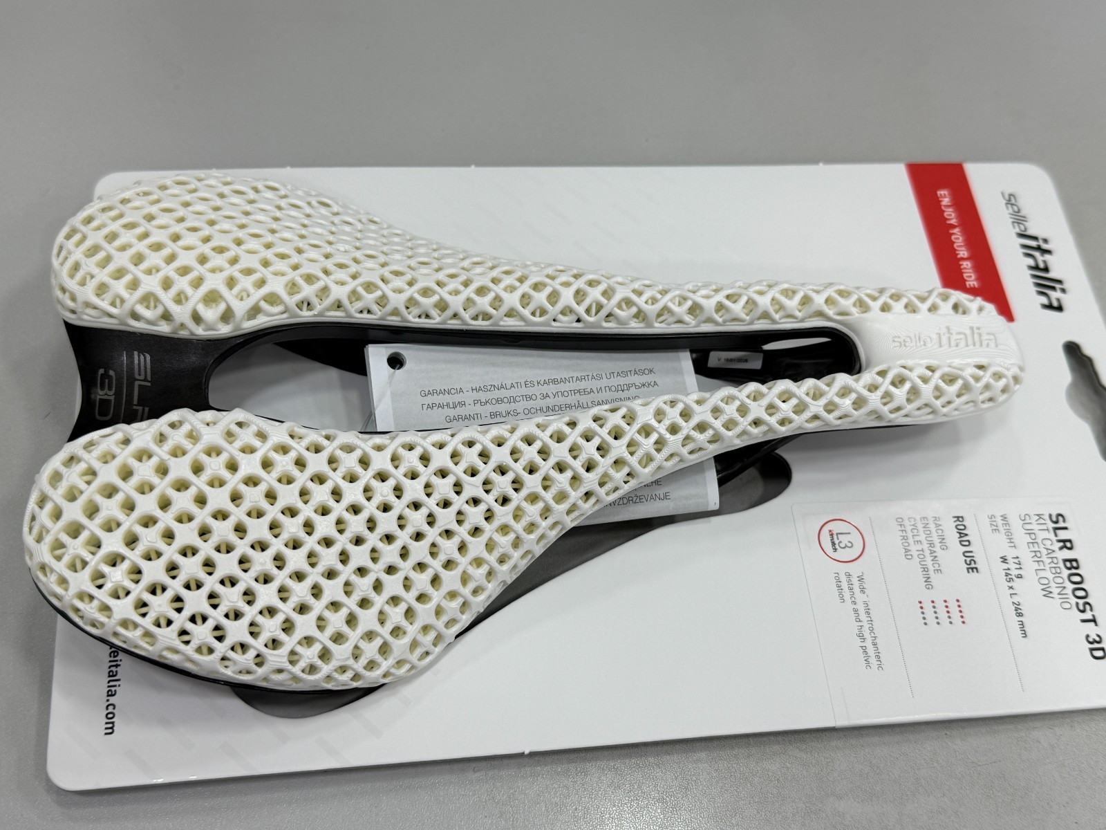 Selle Italia SLR Boost 3D Kit Carbon Superflow Saddle L3(145x248mm) White