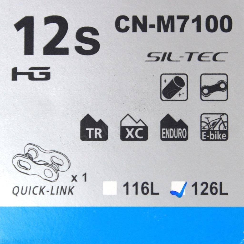 Shimano SLX CN-M7100 12-Speed MTB Bicycle Chain 126L with Quick-Link – Silver