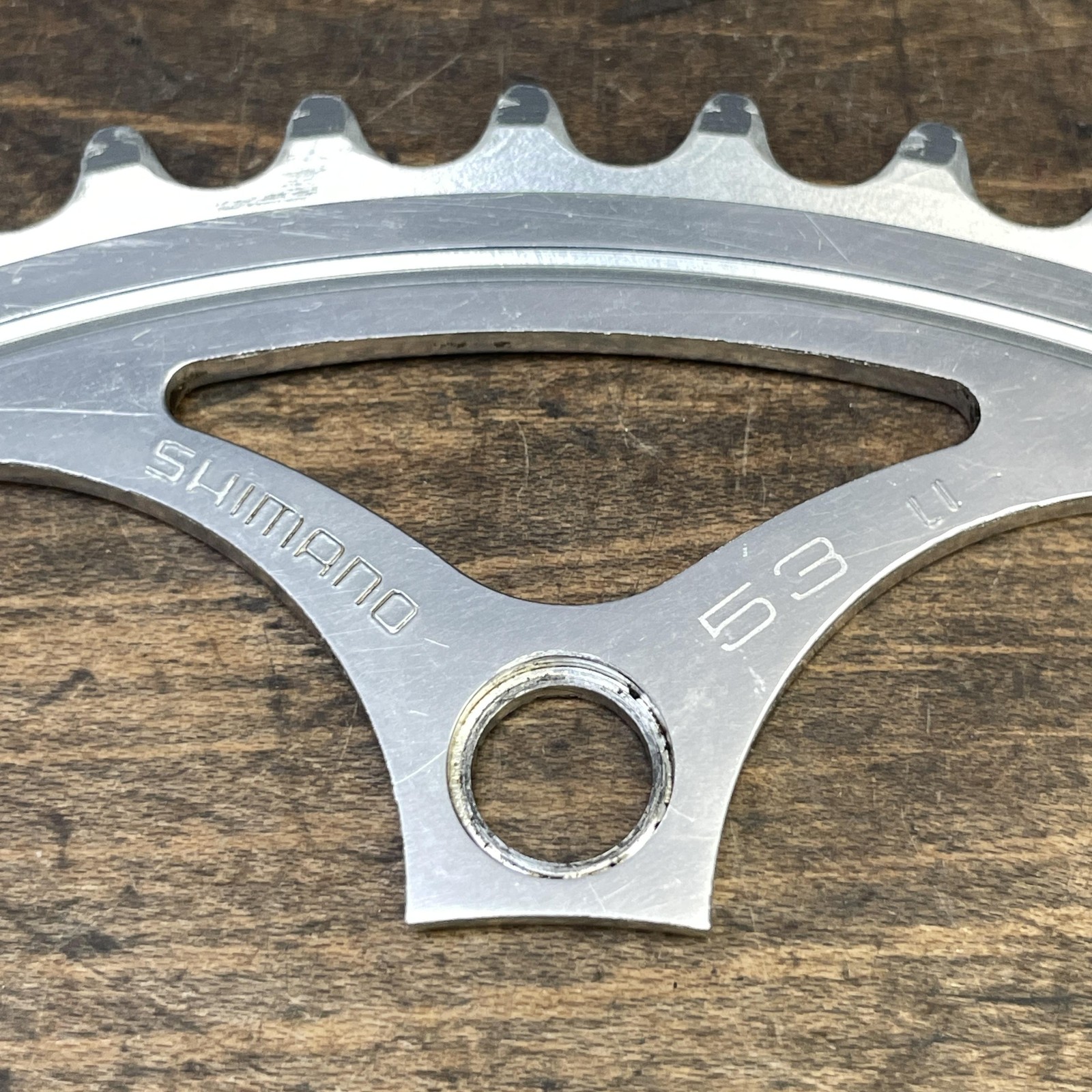 Vintage Shimano 53t Chainring 130 BCD 5-Arm Silver Aluminum Road Bike 53 Tooth