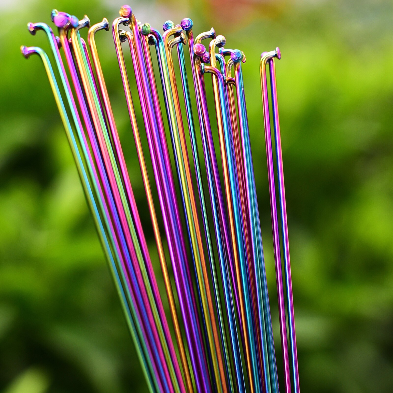 Ultralight J-Bend Colorful Stainless Bicycle Bike Spokes with Brass nipples NeFq