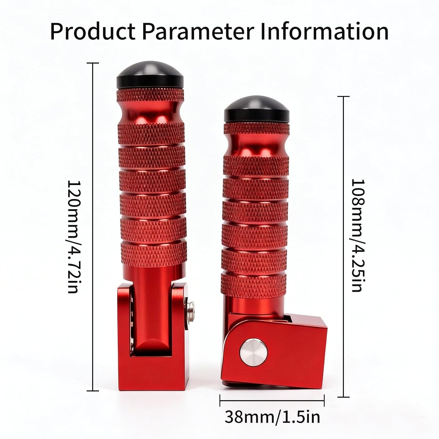 M8 Folding Foot Pegs E-Bike Motorcycle 90 Degree Bicycle Passenger Extendable