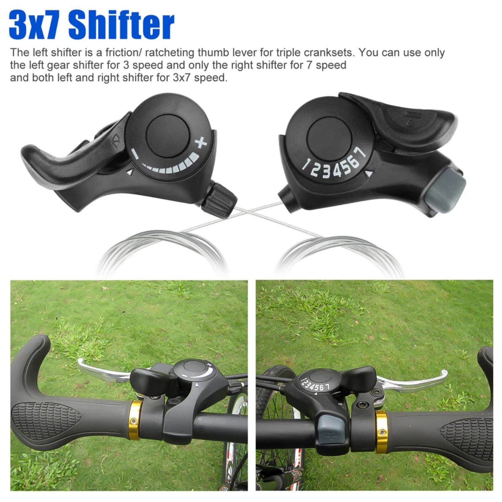 21-Speed Bicycle Shift Set w/Optical Display Durable Aluminum Alloy Construction